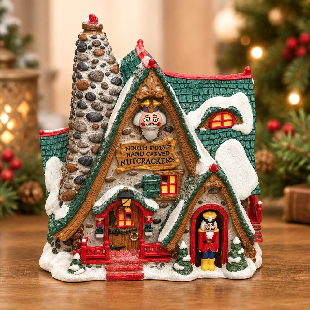 Vintage Dept 56 North Pole Hand Carved Nutcracker Factory 56753 2002 NIB Retired
